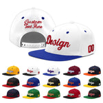 Custom White Royal Blue 3D Puff Embroidery Flat Embroidery Casual Sport Baseball Cap | BuyFootballJersey