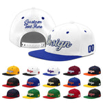 Custom White Royal Blue 3D Puff Embroidery Flat Embroidery Casual Sport Baseball Cap | BuyFootballJersey