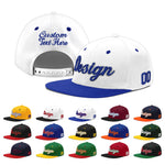 Custom White Royal Blue 3D Puff Embroidery Flat Embroidery Casual Sport Baseball Cap | BuyFootballJersey