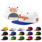 Custom White Royal Blue 3D Puff Embroidery Flat Embroidery Casual Sport Baseball Cap | BuyFootballJersey
