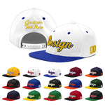 Custom White Royal Blue 3D Puff Embroidery Flat Embroidery Casual Sport Baseball Cap | BuyFootballJersey