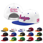 Custom White Royal Blue 3D Puff Embroidery Flat Embroidery Casual Sport Baseball Cap | BuyFootballJersey