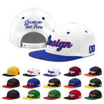 Custom White Royal Blue 3D Puff Embroidery Flat Embroidery Casual Sport Baseball Cap | BuyFootballJersey