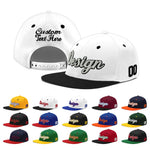 Custom White Black 3D Puff Embroidery Flat Embroidery Casual Sport Baseball Cap | BuyFootballJersey