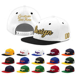 Custom White Black 3D Puff Embroidery Flat Embroidery Casual Sport Baseball Cap | BuyFootballJersey