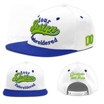 Custom White Royal Blue 3D Puff Embroidery Flat Embroidery Casual Sport Baseball Cap | BuyFootballJersey