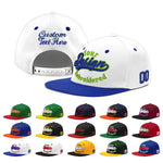 Custom White Royal Blue 3D Puff Embroidery Flat Embroidery Casual Sport Baseball Cap | BuyFootballJersey