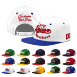 Custom White Royal Blue 3D Puff Embroidery Flat Embroidery Casual Sport Baseball Cap | BuyFootballJersey