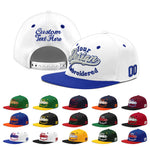 Custom White Royal Blue 3D Puff Embroidery Flat Embroidery Casual Sport Baseball Cap | BuyFootballJersey