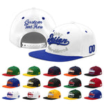 Custom White Royal Blue 3D Puff Embroidery Flat Embroidery Casual Sport Baseball Cap | BuyFootballJersey