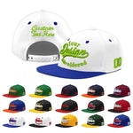 Custom White Royal Blue 3D Puff Embroidery Flat Embroidery Casual Sport Baseball Cap | BuyFootballJersey