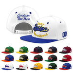 Custom White Royal Blue 3D Puff Embroidery Flat Embroidery Casual Sport Baseball Cap | BuyFootballJersey