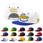 Custom White Royal Blue 3D Puff Embroidery Flat Embroidery Casual Sport Baseball Cap | BuyFootballJersey