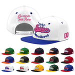 Custom White Royal Blue 3D Puff Embroidery Flat Embroidery Casual Sport Baseball Cap | BuyFootballJersey