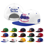 Custom White Royal Blue 3D Puff Embroidery Flat Embroidery Casual Sport Baseball Cap | BuyFootballJersey