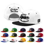 Custom White Black 3D Puff Embroidery Flat Embroidery Casual Sport Baseball Cap | BuyFootballJersey