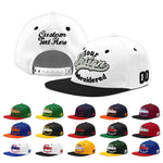 Custom White Black 3D Puff Embroidery Flat Embroidery Casual Sport Baseball Cap | BuyFootballJersey