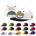 Custom White Black 3D Puff Embroidery Flat Embroidery Casual Sport Baseball Cap | BuyFootballJersey
