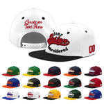Custom White Black 3D Puff Embroidery Flat Embroidery Casual Sport Baseball Cap | BuyFootballJersey