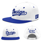 Custom White Royal Blue 3D Puff Embroidery Flat Embroidery Casual Sport Baseball Cap | BuyFootballJersey