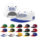 Custom White Royal Blue 3D Puff Embroidery Flat Embroidery Casual Sport Baseball Cap | BuyFootballJersey