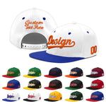 Custom White Royal Blue 3D Puff Embroidery Flat Embroidery Casual Sport Baseball Cap | BuyFootballJersey