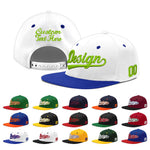 Custom White Royal Blue 3D Puff Embroidery Flat Embroidery Casual Sport Baseball Cap | BuyFootballJersey