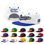 Custom White Royal Blue 3D Puff Embroidery Flat Embroidery Casual Sport Baseball Cap | BuyFootballJersey