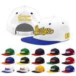 Custom White Royal Blue 3D Puff Embroidery Flat Embroidery Casual Sport Baseball Cap | BuyFootballJersey
