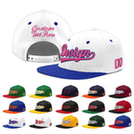 Custom White Royal Blue 3D Puff Embroidery Flat Embroidery Casual Sport Baseball Cap | BuyFootballJersey