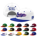 Custom White Royal Blue 3D Puff Embroidery Flat Embroidery Casual Sport Baseball Cap | BuyFootballJersey