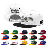 Custom White Black 3D Puff Embroidery Flat Embroidery Casual Sport Baseball Cap | BuyFootballJersey