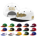 Custom White Black 3D Puff Embroidery Flat Embroidery Casual Sport Baseball Cap | BuyFootballJersey