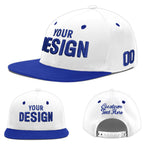 Custom White Royal Blue 3D Puff Embroidery Flat Embroidery Casual Sport Baseball Cap | BuyFootballJersey
