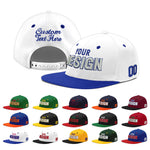 Custom White Royal Blue 3D Puff Embroidery Flat Embroidery Casual Sport Baseball Cap | BuyFootballJersey
