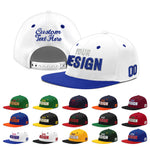 Custom White Royal Blue 3D Puff Embroidery Flat Embroidery Casual Sport Baseball Cap | BuyFootballJersey