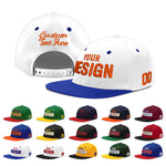 Custom White Royal Blue 3D Puff Embroidery Flat Embroidery Casual Sport Baseball Cap | BuyFootballJersey