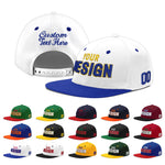 Custom White Royal Blue 3D Puff Embroidery Flat Embroidery Casual Sport Baseball Cap | BuyFootballJersey