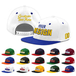 Custom White Royal Blue 3D Puff Embroidery Flat Embroidery Casual Sport Baseball Cap | BuyFootballJersey