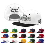 Custom White Black 3D Puff Embroidery Flat Embroidery Casual Sport Baseball Cap | BuyFootballJersey