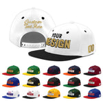 Custom White Black 3D Puff Embroidery Flat Embroidery Casual Sport Baseball Cap | BuyFootballJersey