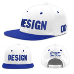 Custom White Royal Blue 3D Puff Embroidery Flat Embroidery Casual Sport Baseball Cap | BuyFootballJersey