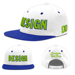 Custom White Royal Blue 3D Puff Embroidery Flat Embroidery Casual Sport Baseball Cap | BuyFootballJersey