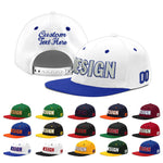 Custom White Royal Blue 3D Puff Embroidery Flat Embroidery Casual Sport Baseball Cap | BuyFootballJersey