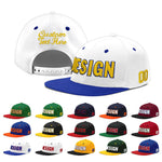 Custom White Royal Blue 3D Puff Embroidery Flat Embroidery Casual Sport Baseball Cap | BuyFootballJersey