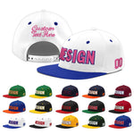Custom White Royal Blue 3D Puff Embroidery Flat Embroidery Casual Sport Baseball Cap | BuyFootballJersey
