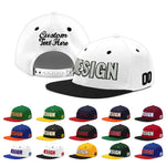 Custom White Black 3D Puff Embroidery Flat Embroidery Casual Sport Baseball Cap | BuyFootballJersey