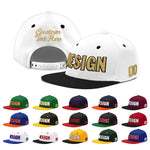 Custom White Black 3D Puff Embroidery Flat Embroidery Casual Sport Baseball Cap | BuyFootballJersey