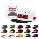 Custom White Black 3D Puff Embroidery Flat Embroidery Casual Sport Baseball Cap | BuyFootballJersey