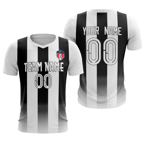 Custom White Black Sport Soccer Tops Jersey | BuyFootballJersey